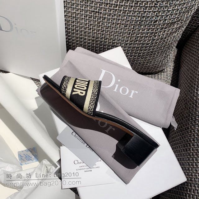 DIOR女鞋 迪奧2021專櫃新款磨砂新大底涼拖 Dior一字型刺繡平拖  naq1513